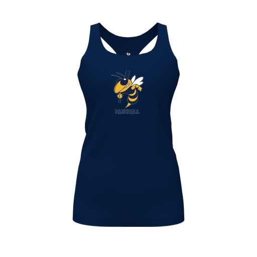 [CUS-DFW-RCBK-PER-NVY-FYS-LOGO2] Racerback Tank Top (Female Youth S, Navy, Logo 2)