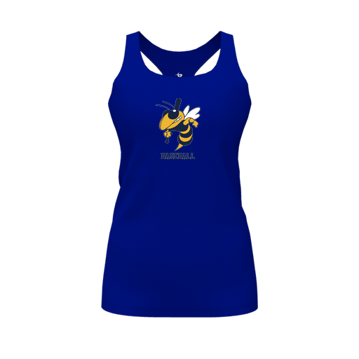 [CUS-DFW-RCBK-PER-RYL-FYS-LOGO2] Racerback Tank Top (Female Youth S, Royal, Logo 2)