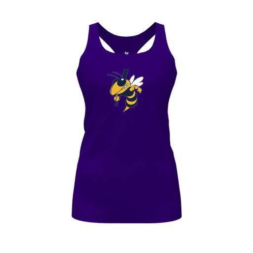 [FT0TRBPP-FYS-LOGO1] Decker Racerback Tank Top (Female Youth S, Purple, Logo 1)