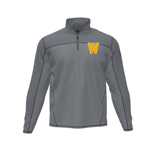 [CUS-DFW-QTRZ-PER-LSL-GRY-AS-LOGO3] Quarter Zip Pullover (Adult S, Gray, Logo 3)
