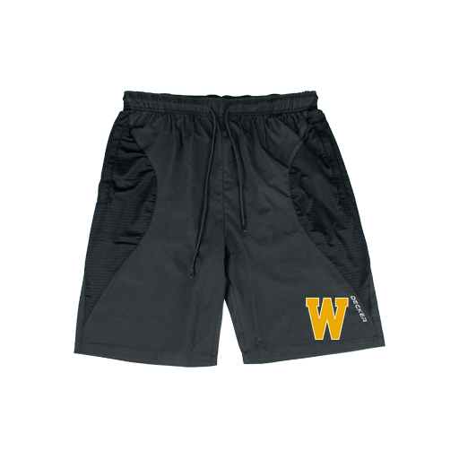 [CUS-DFW-SHOR-PER-CRV-BLK-YXXS-LOGO3] Shorts (Curve Shorts) (Youth XXS, Black, Logo 3)