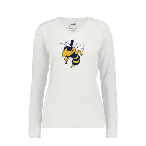 [6847.005.XS-LOGO1] Women's SoftTouch Long Sleeve (Female Adult XS, White, Logo 1)