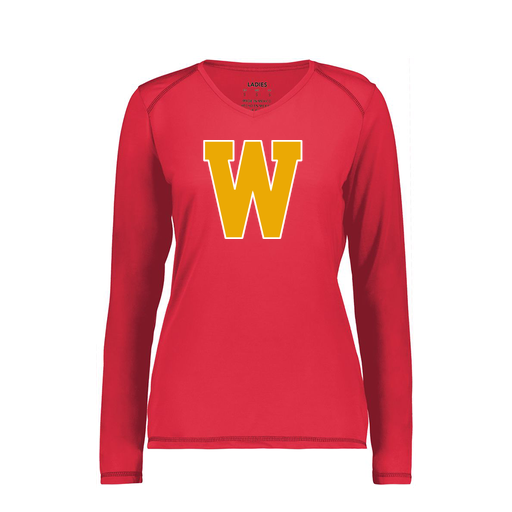 [6847.083.XS-LOGO3] Women's SoftTouch Long Sleeve (Female Adult XS, Red, Logo 3)