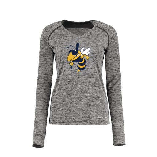 [222770.K94.XS-LOGO1] Ladies Electric Long Sleeve Shirt (Female Adult XS, Black, Logo 1)