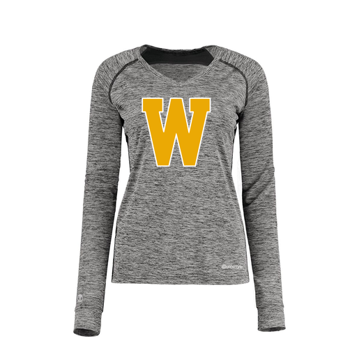 [222770.K94.XS-LOGO3] Ladies Electric Long Sleeve Shirt (Female Adult XS, Black, Logo 3)