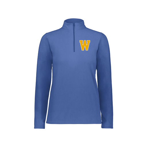 [6864.060.XS-LOGO3] Ladies MicroFleece 1/4 Zip Pullover (Female Adult XS, Royal, Logo 3)