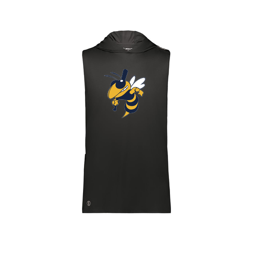 [222590.080.XS-LOGO1] Men's CoolDry Sleeveless Hoodie (Adult XS, Black, Logo 1)