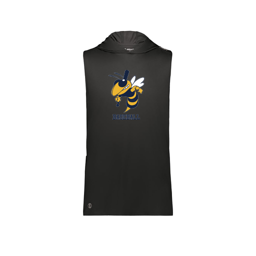 [222590.080.XS-LOGO2] Men's CoolDry Sleeveless Hoodie (Adult XS, Black, Logo 2)