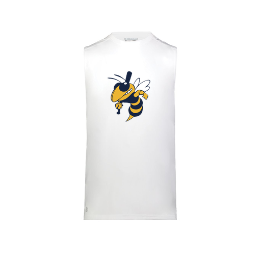 [222593.005.S-LOGO1] Men's CoolDry TankTop (Adult S, White, Logo 1)
