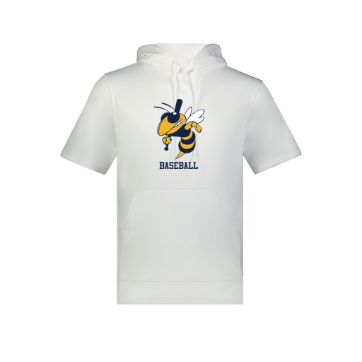 [6871.005.S-LOGO2] Men's Dri Fit Short Sleeve Hoodie (Adult S, White, Logo 2)