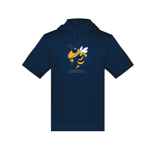 [6871.065.S-LOGO2] Men's Dri Fit Short Sleeve Hoodie (Adult S, Navy, Logo 2)