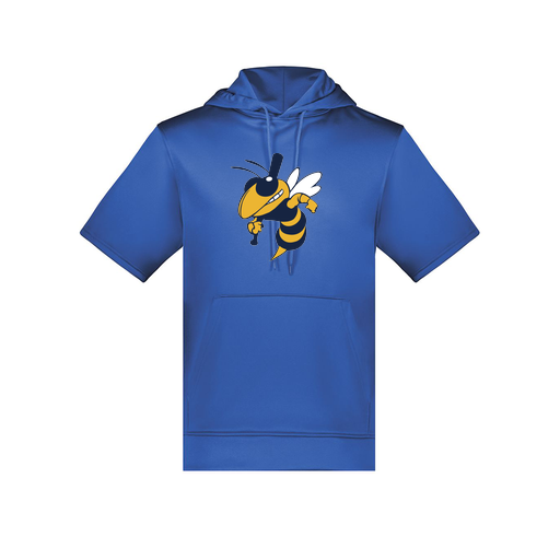 [6871.060.S-LOGO1] Men's Dri Fit Short Sleeve Hoodie (Adult S, Royal, Logo 1)