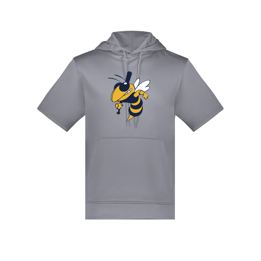 [6871.059.S-LOGO1] Men's Dri Fit Short Sleeve Hoodie (Adult S, Gray, Logo 1)