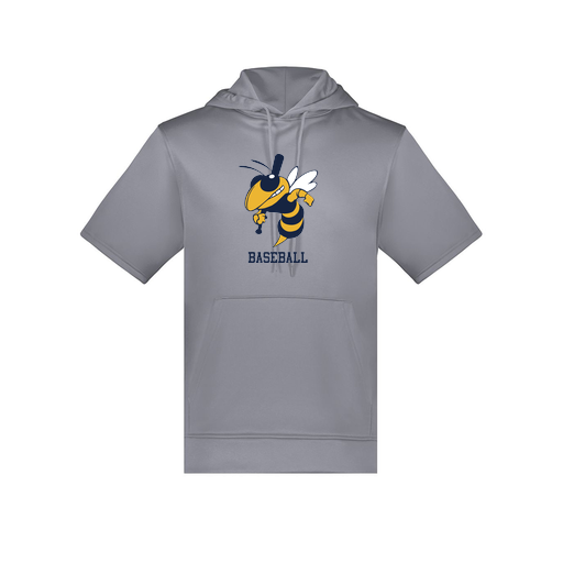 [6871.059.S-LOGO2] Men's Dri Fit Short Sleeve Hoodie (Adult S, Gray, Logo 2)