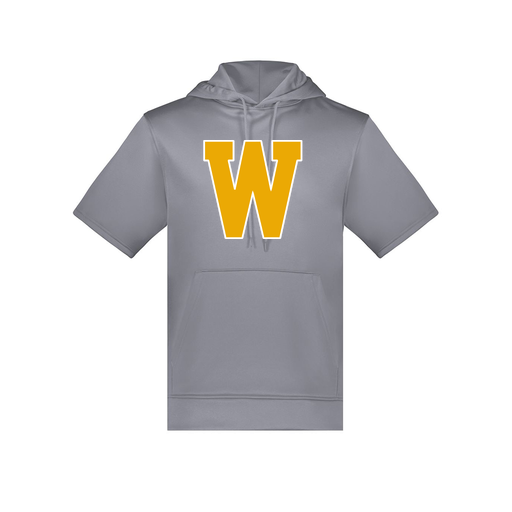 [6871.059.S-LOGO3] Men's Dri Fit Short Sleeve Hoodie (Adult S, Gray, Logo 3)