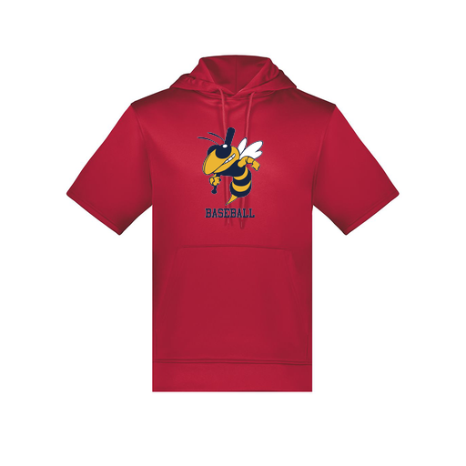 [6871.083.S-LOGO2] Men's Dri Fit Short Sleeve Hoodie (Adult S, Red, Logo 2)