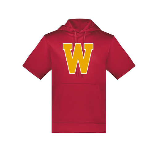 [6871.083.S-LOGO3] Men's Dri Fit Short Sleeve Hoodie (Adult S, Red, Logo 3)