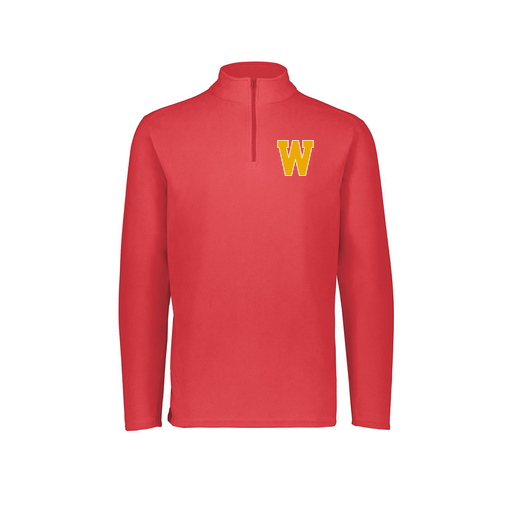 [6863.083.XS-LOGO3] Men's MicroFleece 1/4 Zip Pullover (Adult XS, Red, Logo 3)