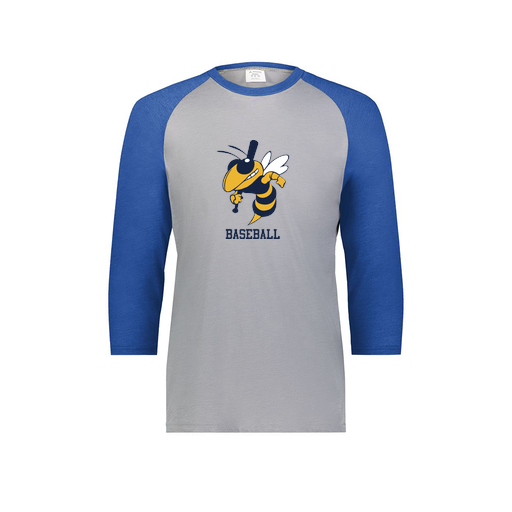 [6880.28V.S-LOGO2] Youth Vintage 3/4 T-Shirt (Youth S, Royal, Logo 2)