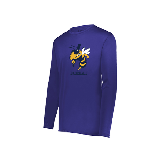[222822.747.XS-LOGO2] Men's LS Smooth Sport Shirt (Adult XS, Purple, Logo 2)