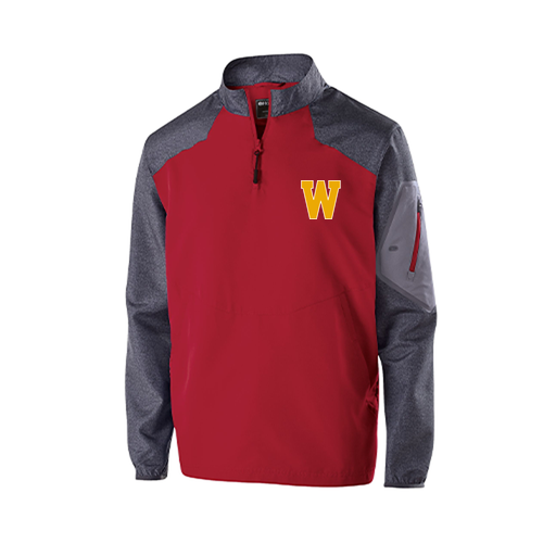 [229155.H01.XS-LOGO3] Men's Raider LS Pullover (Adult XS, Red, Logo 3)