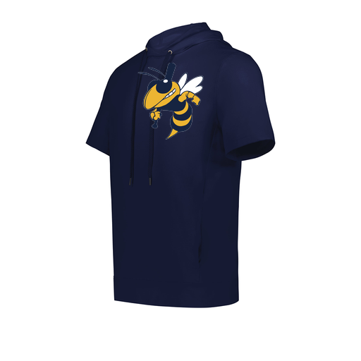 [222505.065.S-LOGO1] Men's Venturs Soft Knit Short Sleeve Hoodie (Adult S, Navy, Logo 1)