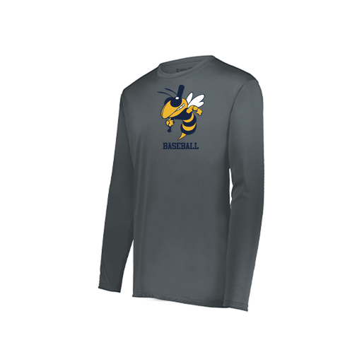 [222823.059.S-LOGO2] Youth LS Smooth Sport Shirt (Youth S, Gray, Logo 2)