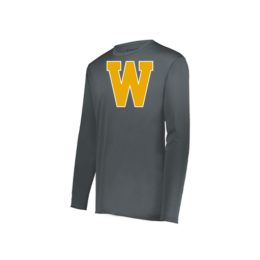 [222823.059.S-LOGO3] Youth LS Smooth Sport Shirt (Youth S, Gray, Logo 3)