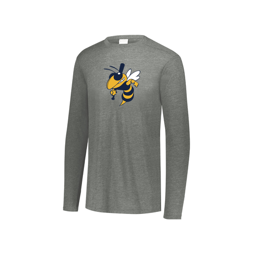 [FTLCUBGY-YS-LOGO1] Decker Youth Tri-Blend T-Shirt - Long Sleeve (Youth S, Gray, Logo 1)