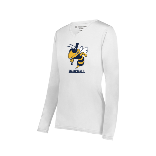 [222824.005.S-LOGO2] Ladies LS Smooth Sport Shirt (Female Adult S, White, Logo 2)