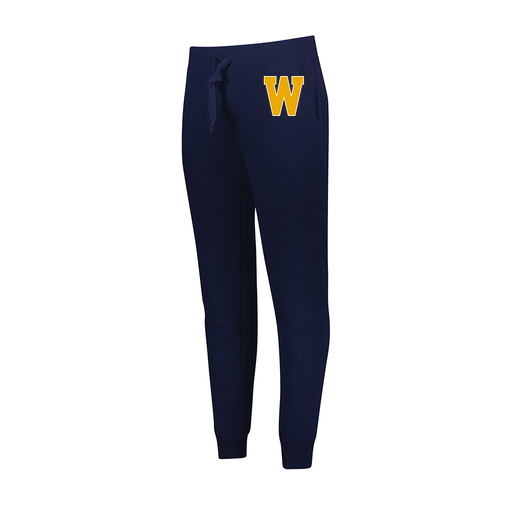 [229748.065.XS-LOGO3] Ladies 60/40 Fleece Jogger (Female Adult XS, Navy, Logo 3)