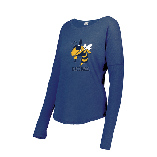 [3077.U55.XS-LOGO2] Ladies LS Ultra-blend T-Shirt (Female Adult XS, Royal, Logo 2)
