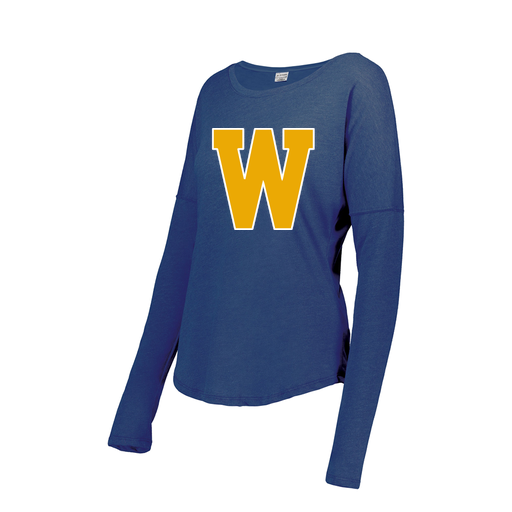 [3077.U55.XS-LOGO3] Ladies LS Ultra-blend T-Shirt (Female Adult XS, Royal, Logo 3)