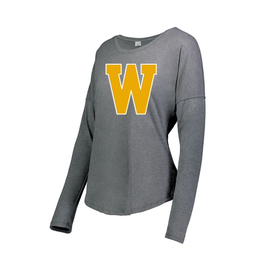 [3077.013.XS-LOGO3] Ladies LS Ultra-blend T-Shirt (Female Adult XS, Gray, Logo 3)