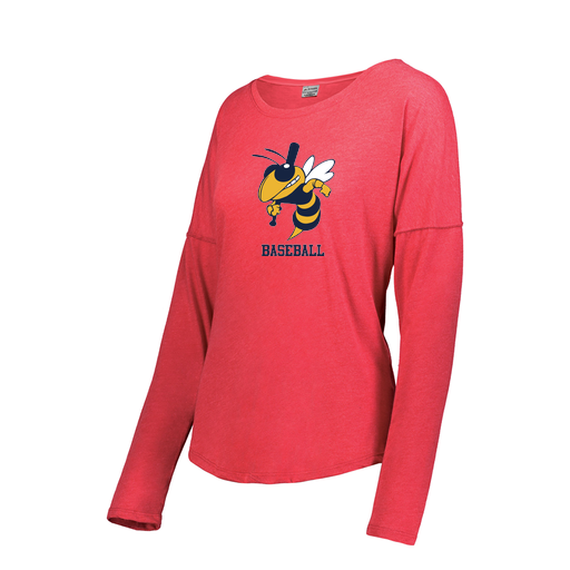 [3077.V96.XS-LOGO2] Ladies LS Ultra-blend T-Shirt (Female Adult XS, Red, Logo 2)