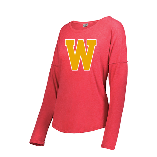 [3077.V96.XS-LOGO3] Ladies LS Ultra-blend T-Shirt (Female Adult XS, Red, Logo 3)